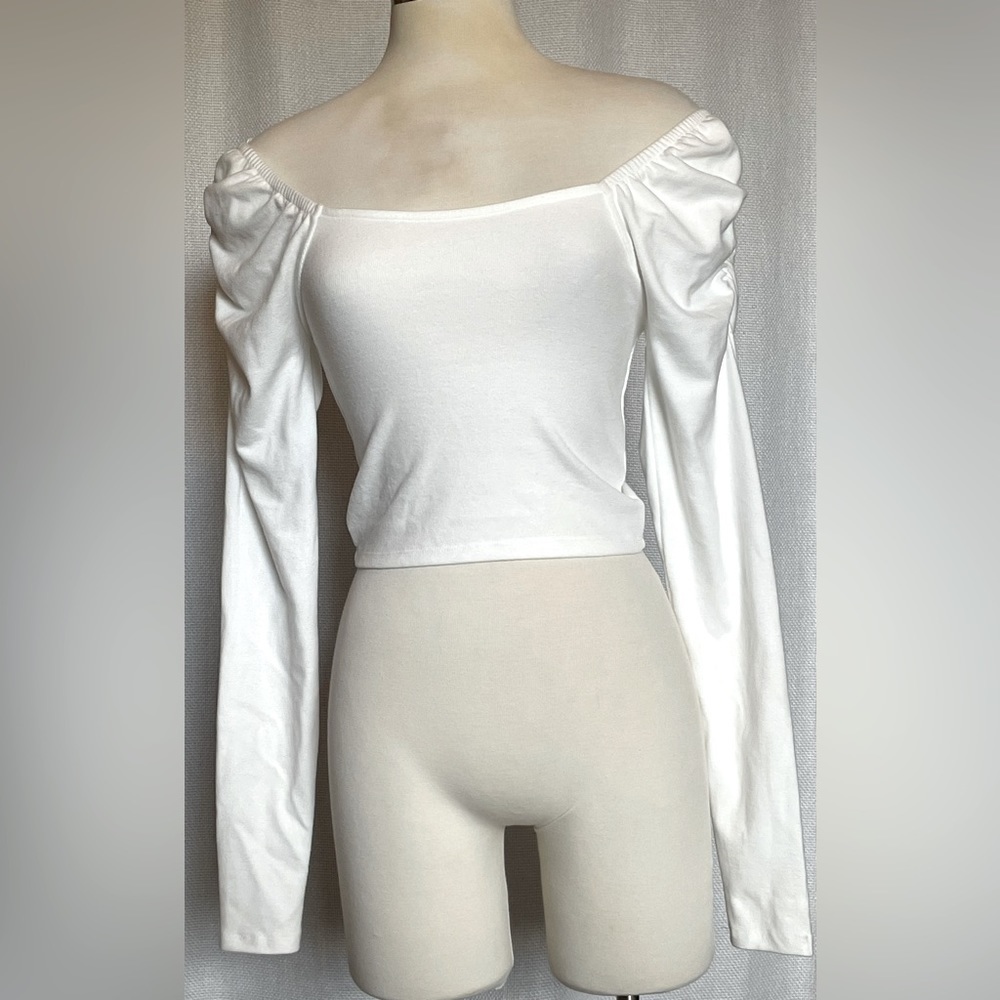 Adelaide ruched puff sleeve crop top